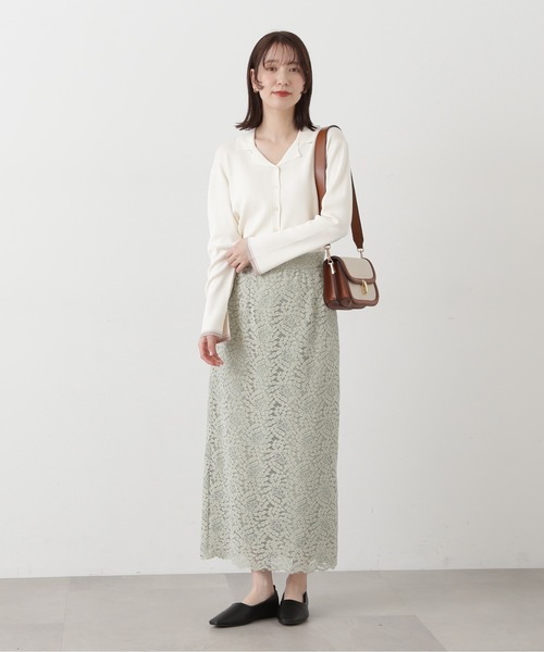 N.(N. Natural Beauty Basic)(エヌエヌナチュラルビューティーベーシック)の「◆バイカラー総針カイキンニット(ニット/セーター・レディース・ベージュ/オフホワイト/ネイビー・MEDIUM)」の7枚目の写真