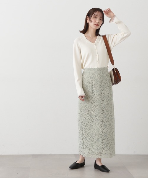 N.(N. Natural Beauty Basic)(エヌエヌナチュラルビューティーベーシック)の「◆バイカラー総針カイキンニット(ニット/セーター・レディース・ベージュ/オフホワイト/ネイビー・MEDIUM)」の8枚目の写真