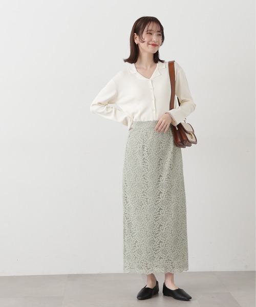 N.(N. Natural Beauty Basic)(エヌエヌナチュラルビューティーベーシック)の「◆バイカラー総針カイキンニット(ニット/セーター・レディース・ベージュ/オフホワイト/ネイビー・MEDIUM)」の9枚目の写真