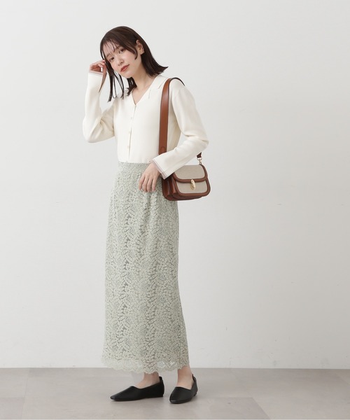 N.(N. Natural Beauty Basic)(エヌエヌナチュラルビューティーベーシック)の「◆バイカラー総針カイキンニット(ニット/セーター・レディース・ベージュ/オフホワイト/ネイビー・MEDIUM)」の10枚目の写真