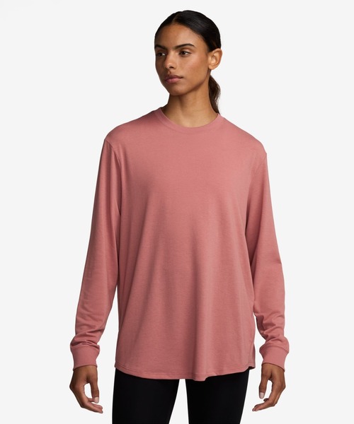 NIKE（ナイキ）の「ナイキ NIKE ナイキ ワン DF ルーズ L/S トップ（Tシャツ/カットソー・レディース・ブラック/ダークブルー/ラベンダー/スモークピンク・L/XL/M/S）」の4枚目の写真