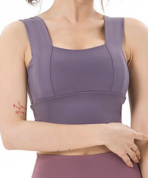 Lace Ladies（レースレディース）の「ベーシック カラー スポーツ ハーフトップ ブラ（スポーツブラ・レディース・ホワイト/ピンク/パープル/ブラック/グレー・L/M/S/XL）」の4枚目の写真