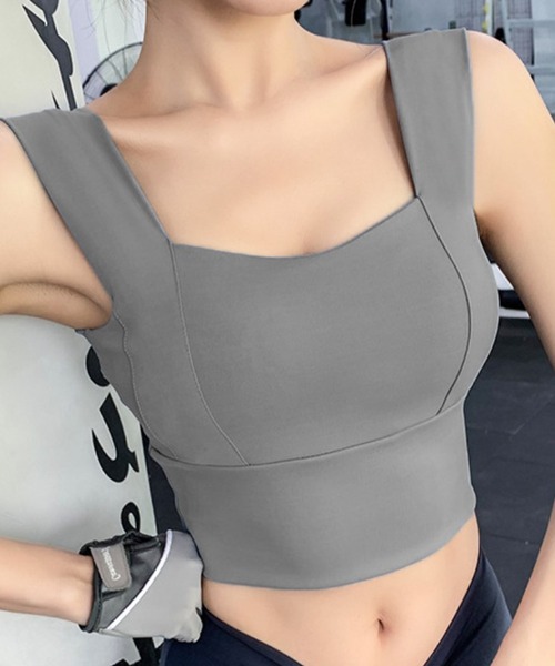 Lace Ladies（レースレディース）の「ベーシック カラー スポーツ ハーフトップ ブラ（スポーツブラ・レディース・ホワイト/ピンク/パープル/ブラック/グレー・L/M/S/XL）」の3枚目の写真