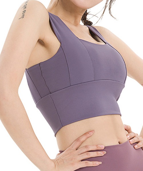 Lace Ladies（レースレディース）の「ベーシック カラー スポーツ ハーフトップ ブラ（スポーツブラ・レディース・ホワイト/ピンク/パープル/ブラック/グレー・L/M/S/XL）」の9枚目の写真