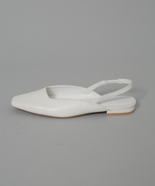 NANO universe（ナノユニバース）の「バックストラップスクエアトゥサンダル（サンダル・レディース・ホワイト/ゴールド・36/38/37）」の3枚目の写真