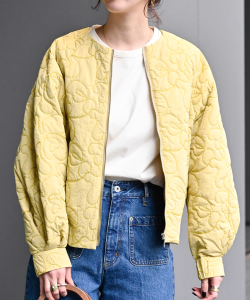 バック刺繍セクシーブルゾン コード刺繍Wジップブルゾン