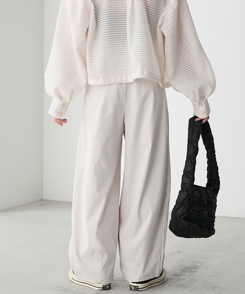 forksy.（フォルクシー）の「【forksy.】タックボリュームクラウンパンツ（スラックス・レディース・グレイッシュベージュ/ダークグレー/ピンク/ライトブルー・L/M）」の19枚目の写真