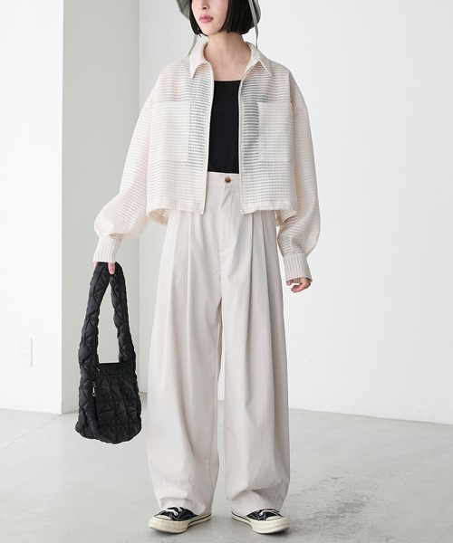 forksy.（フォルクシー）の「【forksy.】タックボリュームクラウンパンツ（スラックス・レディース・グレイッシュベージュ/ダークグレー/ピンク/ライトブルー・L/M）」の21枚目の写真