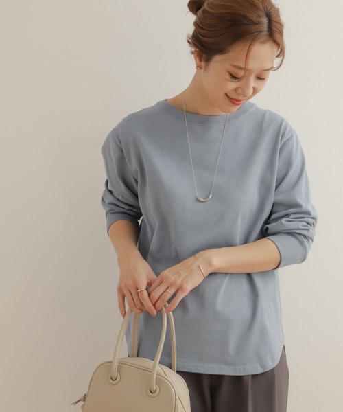 URBAN RESEARCH DOORS（アーバンリサーチドアーズ）の「USAコットンロングスリーブプルオーバー（Tシャツ/カットソー・レディース・オフホワイト/ブルー/チャコールグレー・MEDIUM）」の22枚目の写真