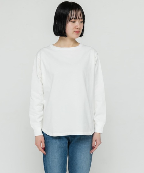 URBAN RESEARCH DOORS（アーバンリサーチドアーズ）の「USAコットンロングスリーブプルオーバー（Tシャツ/カットソー・レディース・オフホワイト/ブルー/チャコールグレー・MEDIUM）」の15枚目の写真