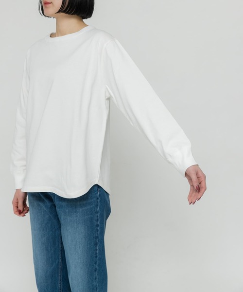 URBAN RESEARCH DOORS（アーバンリサーチドアーズ）の「USAコットンロングスリーブプルオーバー（Tシャツ/カットソー・レディース・オフホワイト/ブルー/チャコールグレー・MEDIUM）」の12枚目の写真