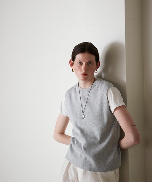 WALANCE（ワランス）の「シーセル＆オーガニックコットンスリーブレストップ（タンクトップ・レディース・ブラウン/オフホワイト/グレー・FREE）」の3枚目の写真