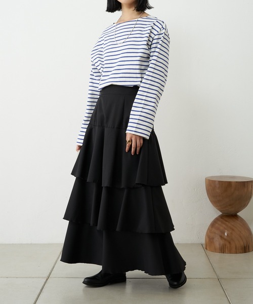 SHENERY(シーナリー)の「ボーダーロングスリーブカットソー(Tシャツ/カットソー・レディース・ライム/ブルー・FREE)」の10枚目の写真