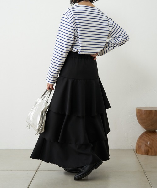 SHENERY(シーナリー)の「ボーダーロングスリーブカットソー(Tシャツ/カットソー・レディース・ライム/ブルー・FREE)」の5枚目の写真