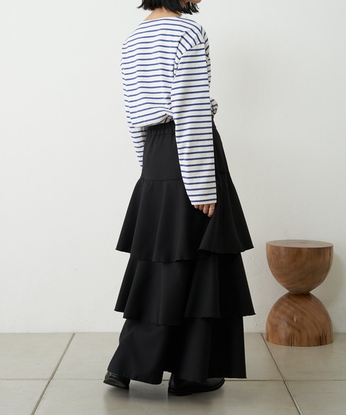 SHENERY(シーナリー)の「ボーダーロングスリーブカットソー(Tシャツ/カットソー・レディース・ライム/ブルー・FREE)」の4枚目の写真