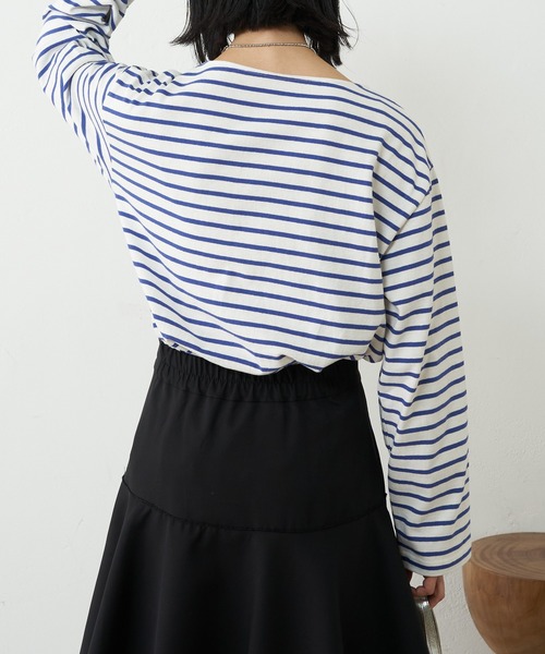 SHENERY(シーナリー)の「ボーダーロングスリーブカットソー(Tシャツ/カットソー・レディース・ライム/ブルー・FREE)」の20枚目の写真