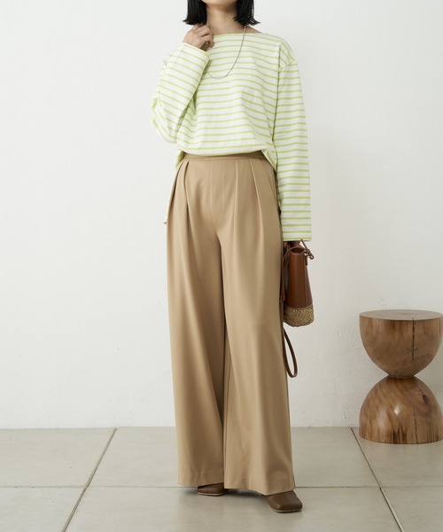 SHENERY(シーナリー)の「ボーダーロングスリーブカットソー(Tシャツ/カットソー・レディース・ライム/ブルー・FREE)」の14枚目の写真