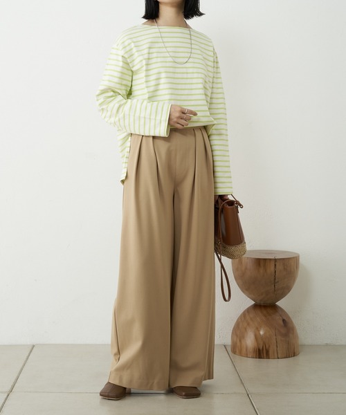 SHENERY(シーナリー)の「ボーダーロングスリーブカットソー(Tシャツ/カットソー・レディース・ライム/ブルー・FREE)」の13枚目の写真