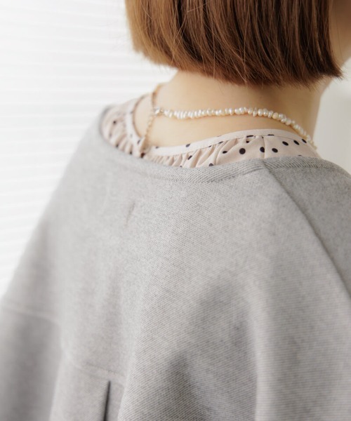 flower（フラワー）の「ウォーミーサニージャケット（ノーカラージャケット・レディース・アイボリー/グレー・FREE）」の8枚目の写真