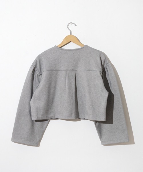 flower（フラワー）の「ウォーミーサニージャケット（ノーカラージャケット・レディース・アイボリー/グレー・FREE）」の18枚目の写真