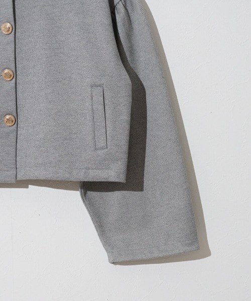 flower（フラワー）の「ウォーミーサニージャケット（ノーカラージャケット・レディース・アイボリー/グレー・FREE）」の20枚目の写真