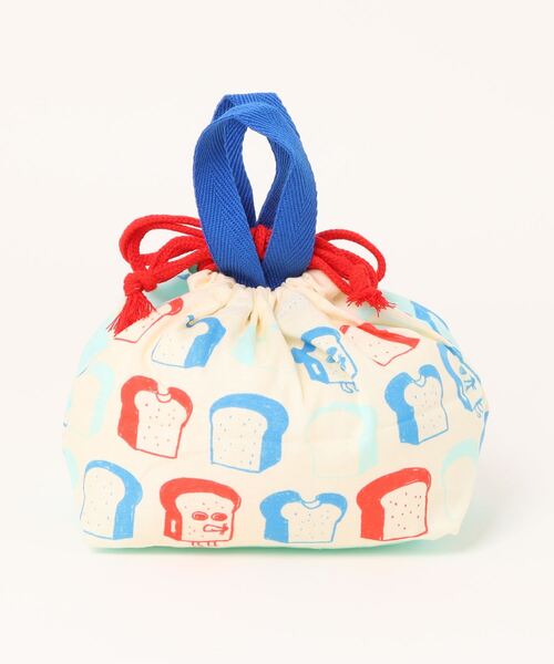 BAYBLO（ベイブロ）の「(SK)【パンどろぼう】ランチ 巾着 ポーチ（お弁当箱・キッズ・クリーム/エメラルドブルー・ONE SIZE）」の19枚目の写真