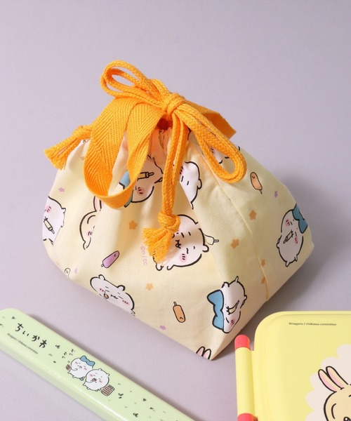 BAYBLO（ベイブロ）の「(SK)【パンどろぼう】ランチ 巾着 ポーチ（お弁当箱・キッズ・クリーム/エメラルドブルー・ONE SIZE）」の2枚目の写真