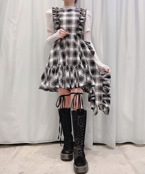 lilLilly（リルリリー）の「タータンチェックドレス（ワンピース