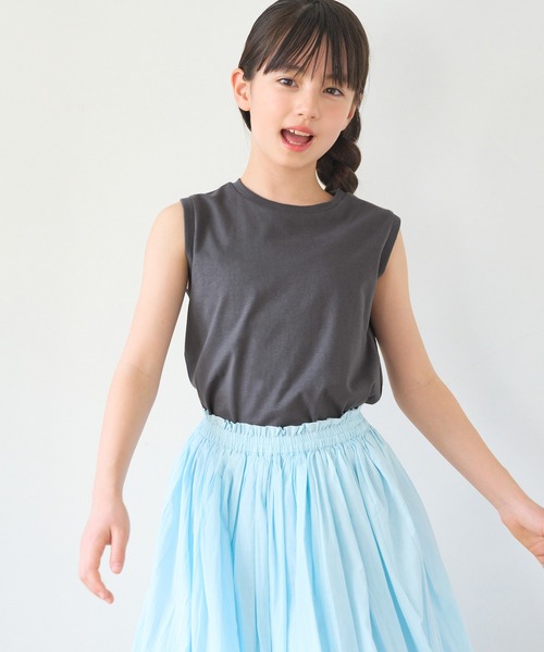 coca（coca）（コカ）の「キッズ ベーシックコットンタンクトップ（タンクトップ・キッズ・パープル/ライトピンク/チャコール/アイボリー/ライトブルー/オートミール・110/120/130/140/150）」の11枚目の写真