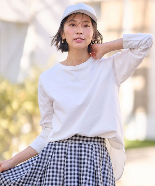 ANY(エニィ)の「テールロングTシャツ(Tシャツ/カットソー・レディース・アイボリー系/アイボリー系1・3/2)」の1枚目の写真