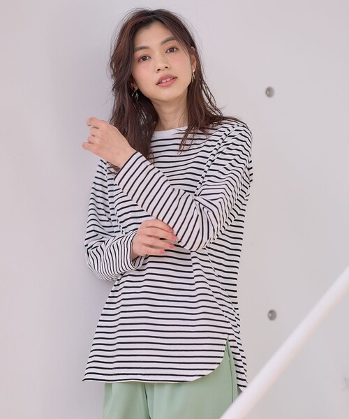 ANY(エニィ)の「テールロングTシャツ(Tシャツ/カットソー・レディース・アイボリー系/アイボリー系1・3/2)」の3枚目の写真