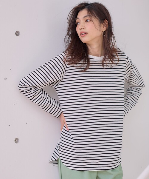 ANY(エニィ)の「テールロングTシャツ(Tシャツ/カットソー・レディース・アイボリー系/アイボリー系1・3/2)」の4枚目の写真