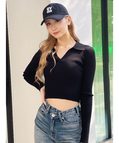 GYDA(ジェイダ)の「Square gyda embroideryキャップ(キャップ・レディース・オフホワイト/レッド/ブラック・FREE)」の14枚目の写真