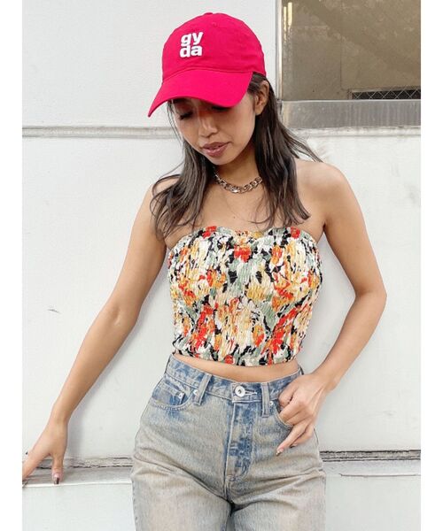 GYDA(ジェイダ)の「Square gyda embroideryキャップ(キャップ・レディース・オフホワイト/レッド/ブラック・FREE)」の21枚目の写真