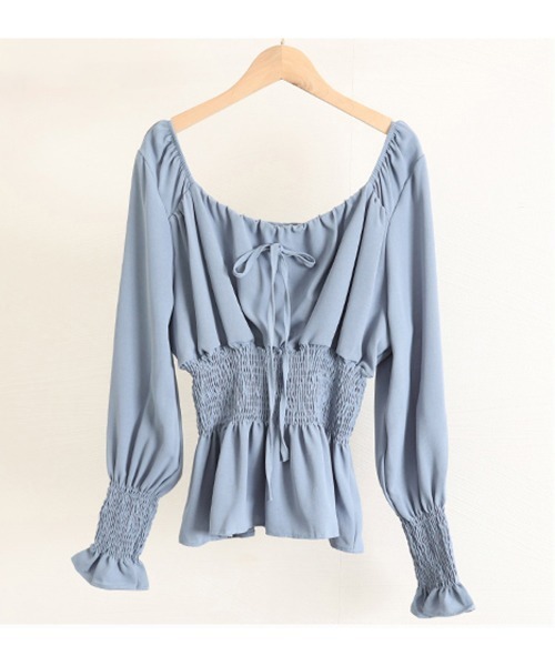 Miniministore(ミニミニストア)の「ウエストシャーリングブラウス レディース(シャツ/ブラウス・レディース・アイボリー/ブルー・M/L)」の13枚目の写真