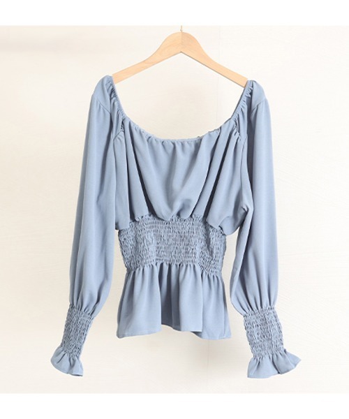Miniministore(ミニミニストア)の「ウエストシャーリングブラウス レディース(シャツ/ブラウス・レディース・アイボリー/ブルー・M/L)」の14枚目の写真
