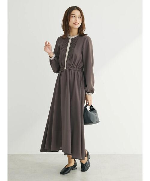 ELENCARE DUE（エレンカーレデュエ）の「・ELENCARE　DUE　バイカラーピンタックワンピ（ワンピース・レディース・ネイビー/チャコールグレー/ブルー・FREE）」の14枚目の写真