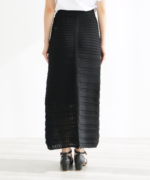 ROPE' PICNIC（ロペピクニック）の「セットアップ対応/透かし編みテープヤーンIラインニットスカート（スカート・レディース・ブラウン系その他2/ブラック系その他/ホワイト系その他5・40/38）」の12枚目の写真