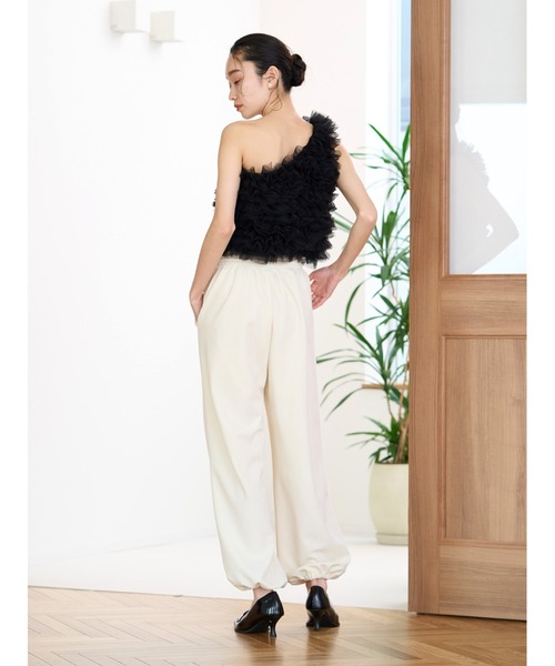 Stylevoice for xxx(スタイルヴォイスフォー)の「ソフトジョーゼットドロストパンツ(その他パンツ・レディース・ホワイト/ブラック・FREE)」の8枚目の写真