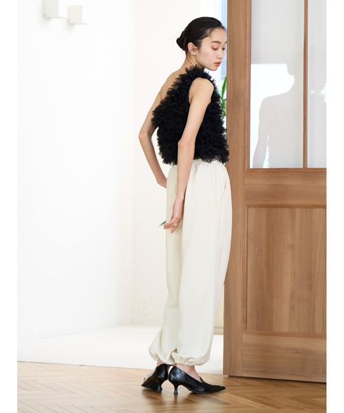 Stylevoice for xxx(スタイルヴォイスフォー)の「ソフトジョーゼットドロストパンツ(その他パンツ・レディース・ホワイト/ブラック・FREE)」の9枚目の写真