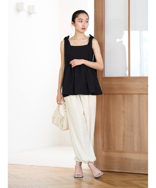 Stylevoice for xxx(スタイルヴォイスフォー)の「ソフトジョーゼットドロストパンツ(その他パンツ・レディース・ホワイト/ブラック・FREE)」の11枚目の写真