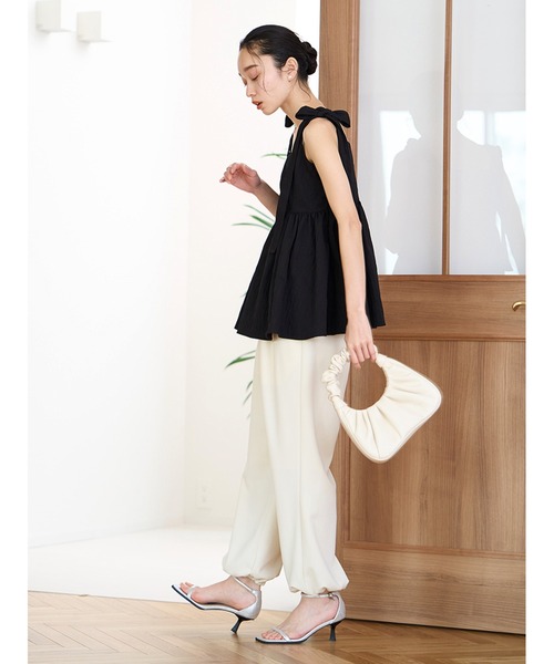 Stylevoice for xxx(スタイルヴォイスフォー)の「ソフトジョーゼットドロストパンツ(その他パンツ・レディース・ホワイト/ブラック・FREE)」の13枚目の写真