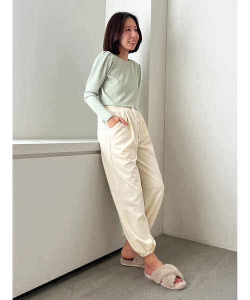 Stylevoice for xxx(スタイルヴォイスフォー)の「ソフトジョーゼットドロストパンツ(その他パンツ・レディース・ホワイト/ブラック・FREE)」の14枚目の写真