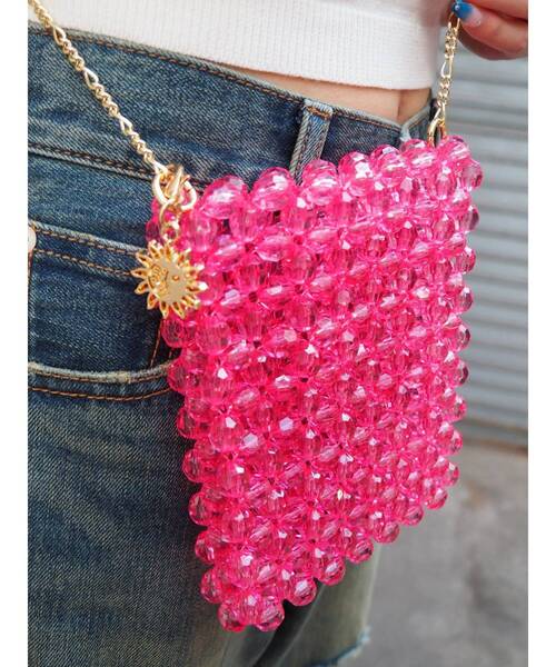 EVRIS（エヴリス）の「コンパクトビーズBAG（ショルダーバッグ・レディース・ブルー/イエロー/ピンク・FREE）」の3枚目の写真