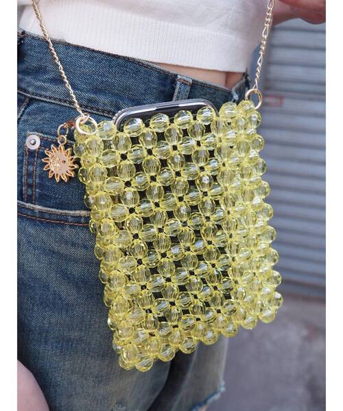 EVRIS クロコワイドショルダーミニBAG（ブラック