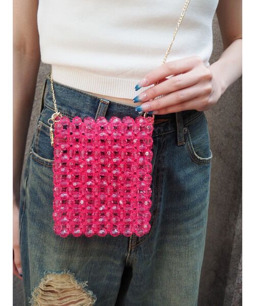 EVRIS（エヴリス）の「コンパクトビーズBAG（ショルダーバッグ・レディース・ブルー/イエロー/ピンク・FREE）」の8枚目の写真