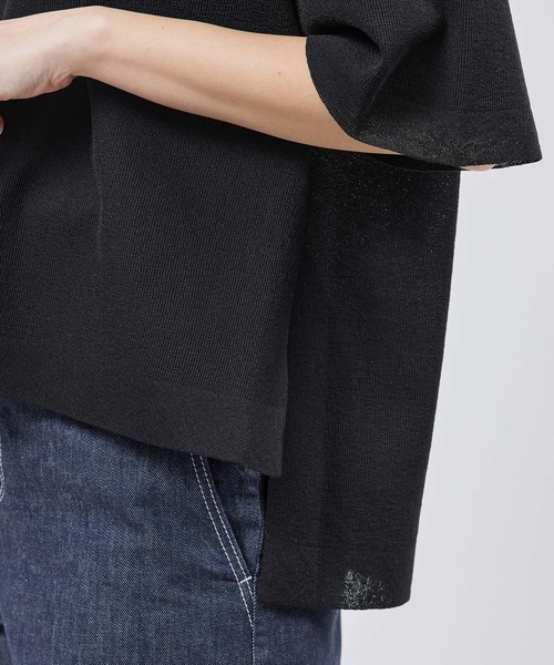 ROPE'（ロペ）の「リネンライクスキッパー半袖トップス（ニット/セーター・レディース・ネイビー/オフホワイト・FREE）」の14枚目の写真