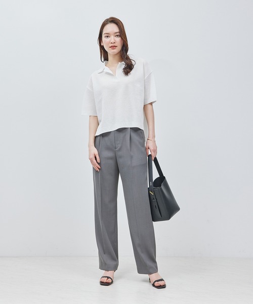 ROPE'（ロペ）の「リネンライクスキッパー半袖トップス（ニット/セーター・レディース・ネイビー/オフホワイト・FREE）」の17枚目の写真