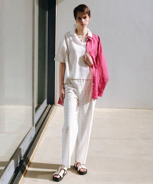 ROPE'（ロペ）の「リネンライクスキッパー半袖トップス（ニット/セーター・レディース・ネイビー/オフホワイト・FREE）」の21枚目の写真