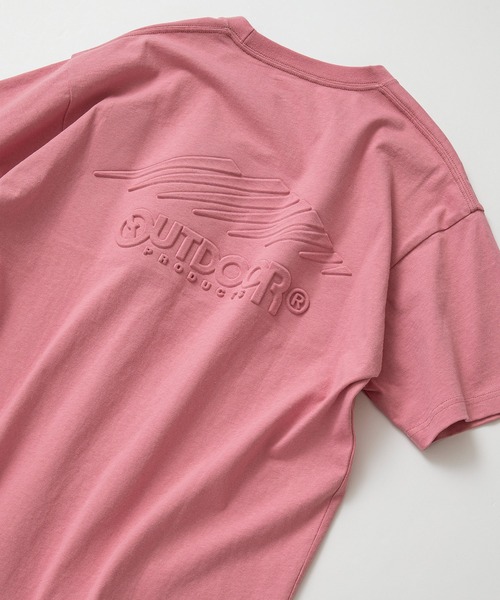 OUTDOOR PRODUCTS(アウトドアプロダクツ)の「【OUTDOOR PRODUCTS/アウトドアプロダクツ】 ヘビーウェイト オーバーサイズ エンボスロゴTシャツ(Tシャツ/カットソー・メンズ・ブラック/カーキ/グレイッシュブルー/ベージュ/ライトグリーン/ホワイト/ピンク・LARGE/X-LARGE/MEDIUM)」の7枚目の写真